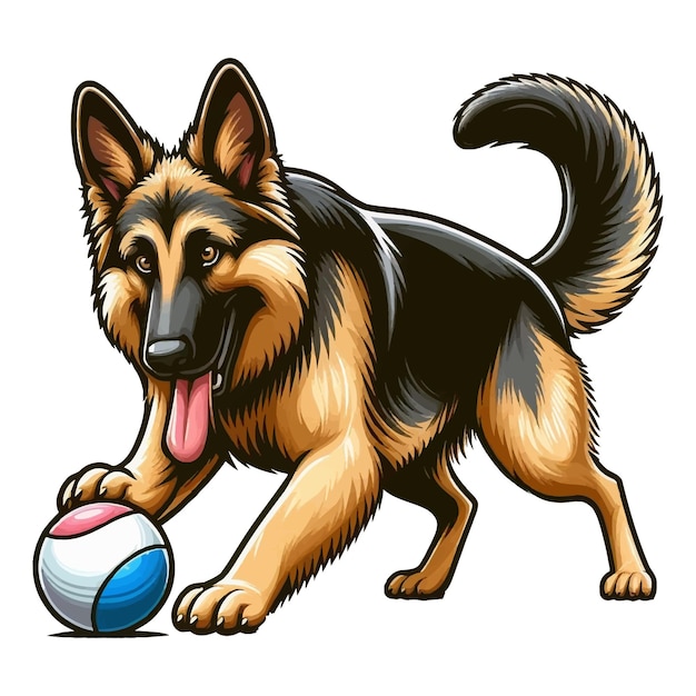 A German Shepherd dog vector illustration