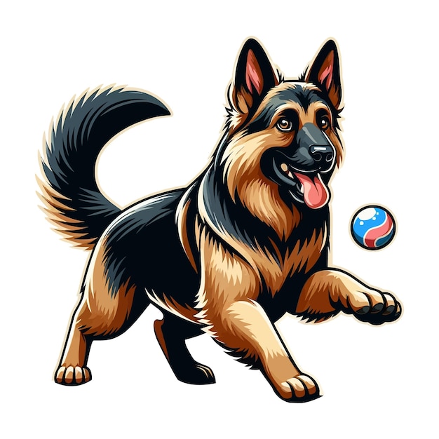 A German Shepherd dog vector illustration