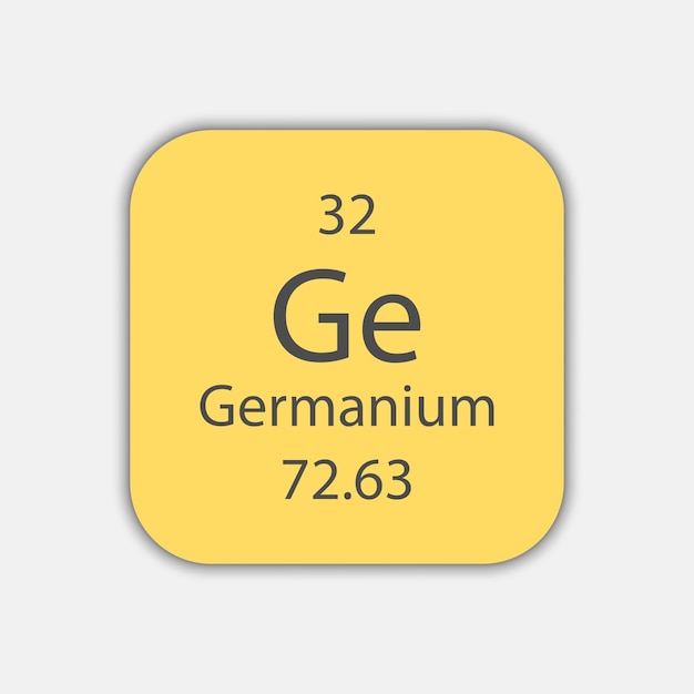 Germanium symbol Chemical element of the periodic table Vector illustration