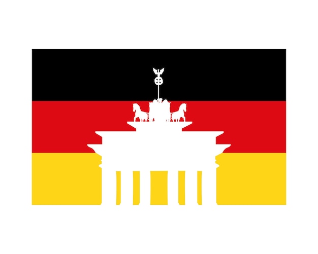 germany brandenburg gate and flag