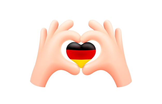 Germany flag in form of hand heart National flag concept Vector