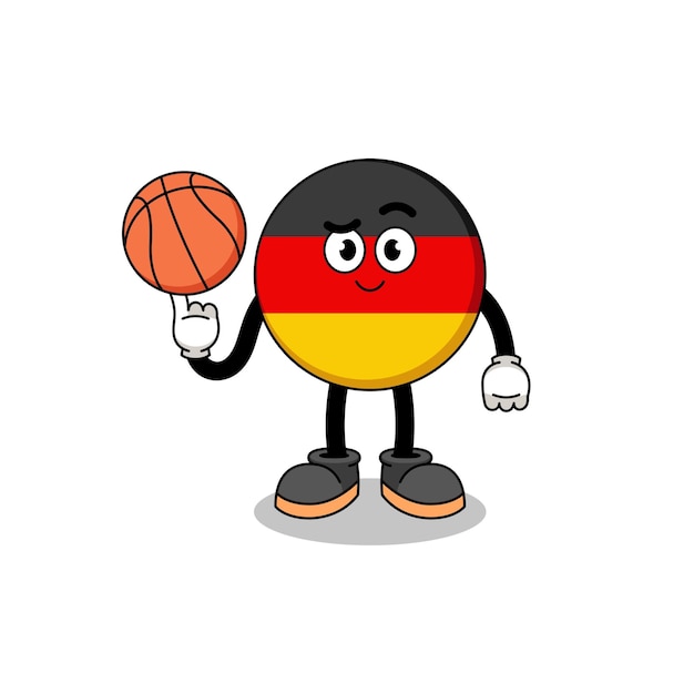 Germany flag illustration as a basketball player character design