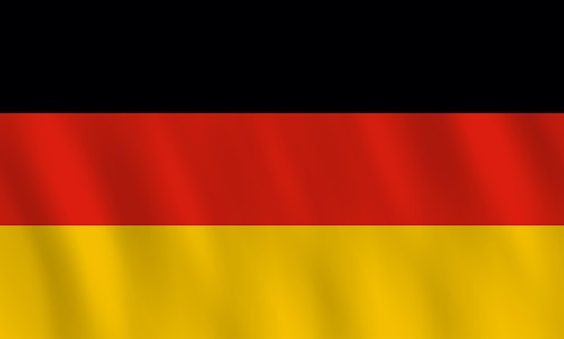 Germany flag with waving effect, official proportion.