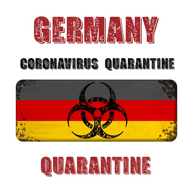 Germany grunge flag nameplate quarantine