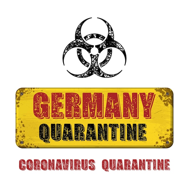 Germany grunge yellow nameplate quarantine