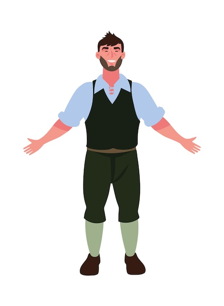 germany man in traditional lederhosen