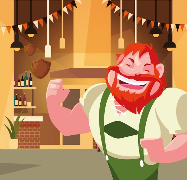 Germany oktoberfest man vector design