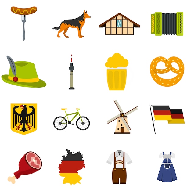 Germany set flat icons