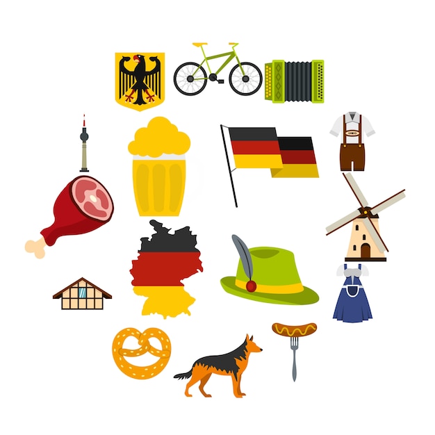 Germany set flat icons