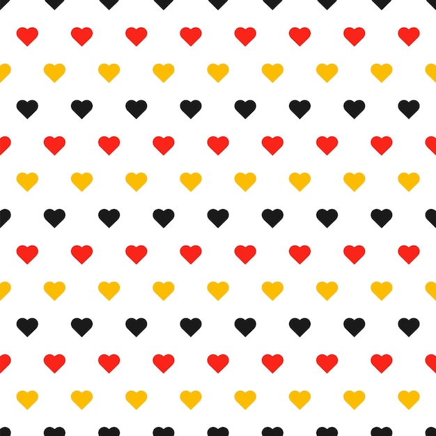 Germany wrapping pattern with black red and yellow hearts Octoberfest background Oktoberfest seamless background