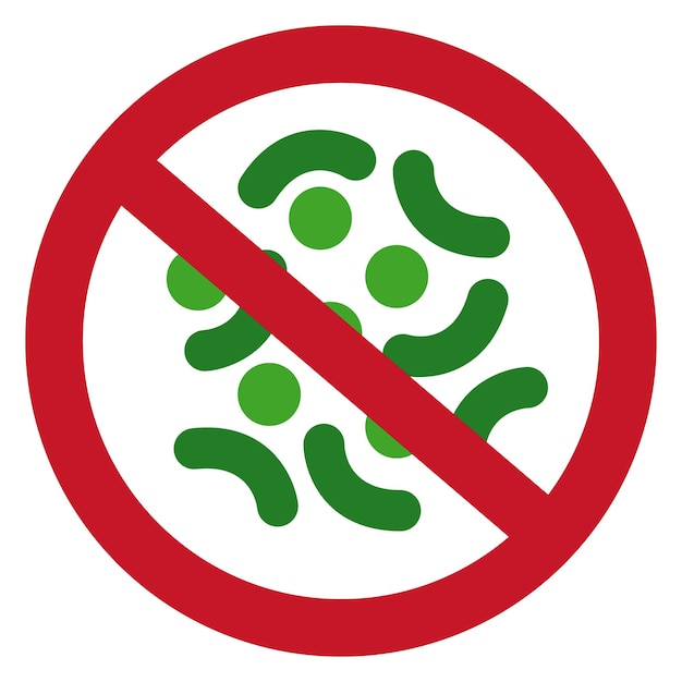 Germs free icon Red no disease sign