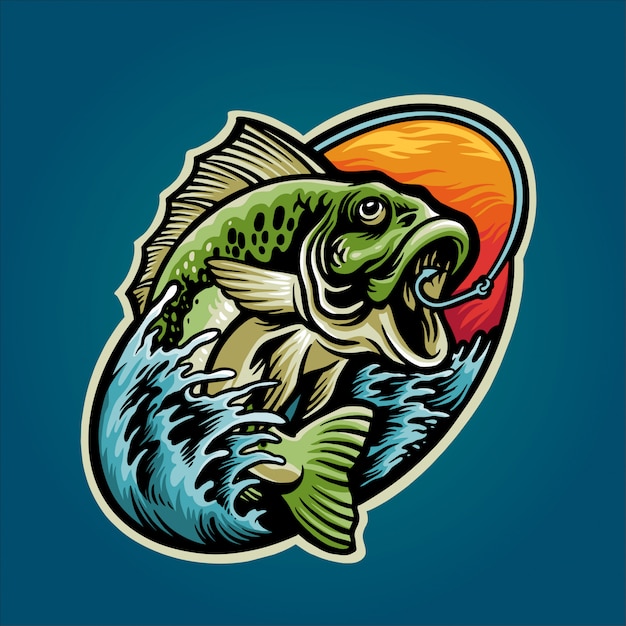 get bass fish illustration