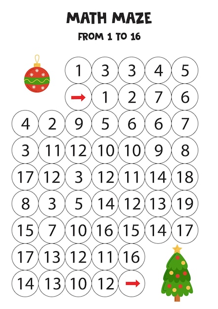 Get Christmas ornament to the Christmas tree by counting to 16