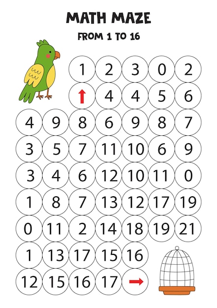 Get cute parrot to the cage by counting to 16