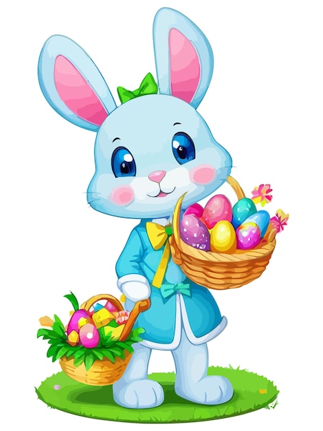 Get festive with our Easter bunny eggs vector art An adorable design for your holiday projects