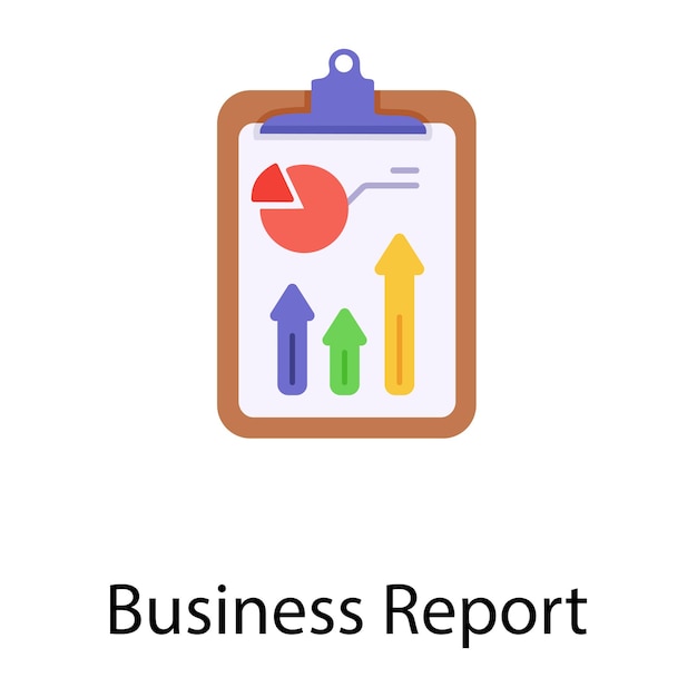 Get a flat icon of business report