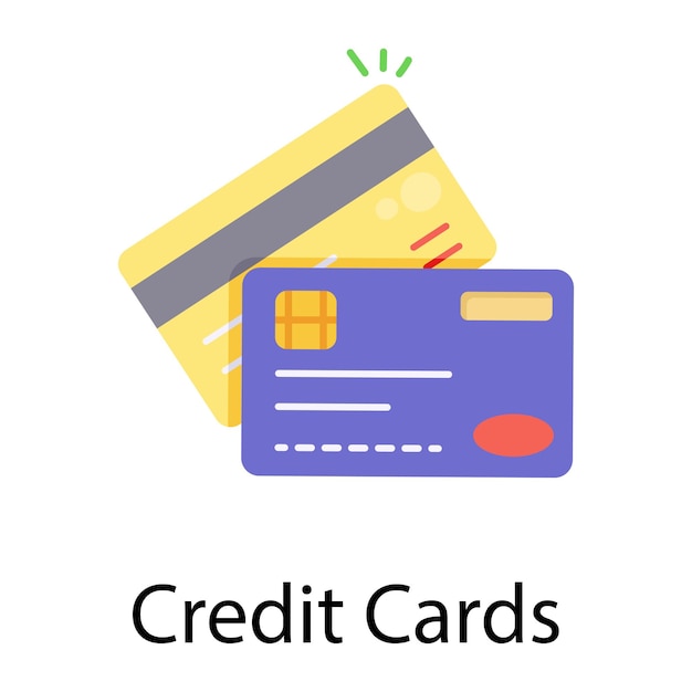 Vector get a flat icon of credit cards