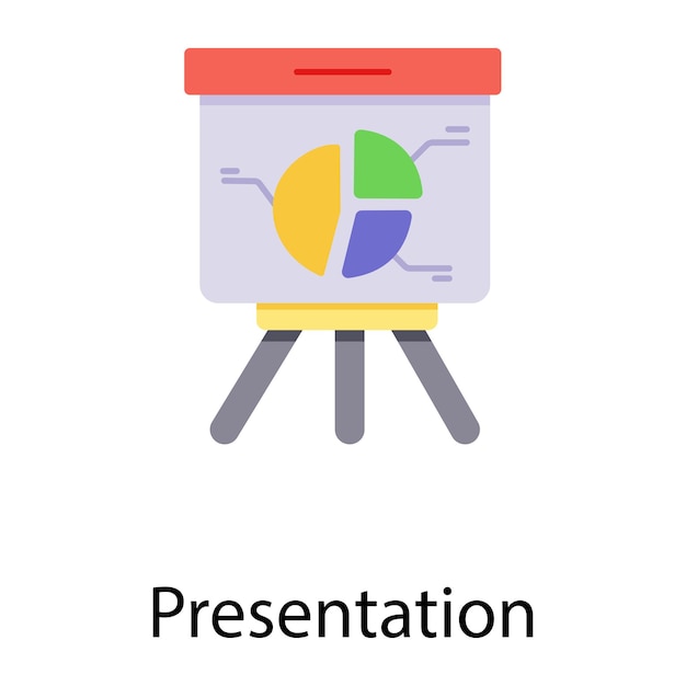 Get a flat icon of presentation