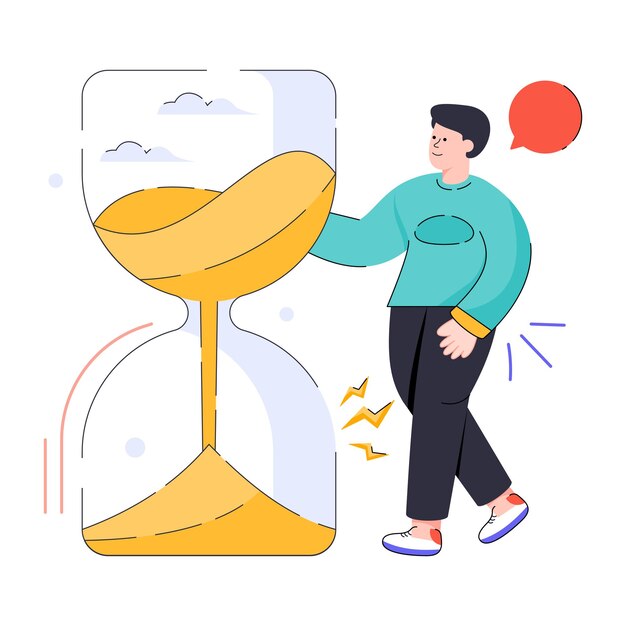 Get a flat illustration of sand clock