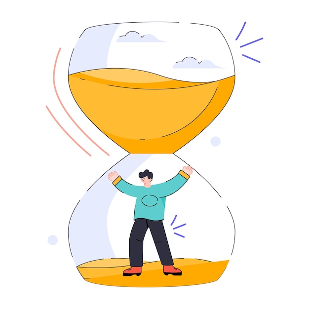 Get a flat illustration of sand clock