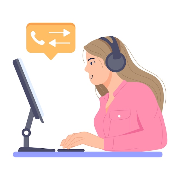 Get a glimpse of call center flat illustration