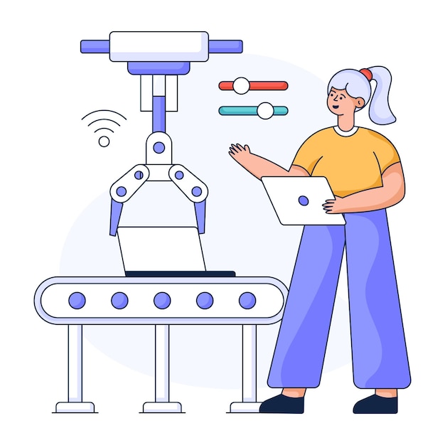 Get a glimpse of manufacturing flat illustration