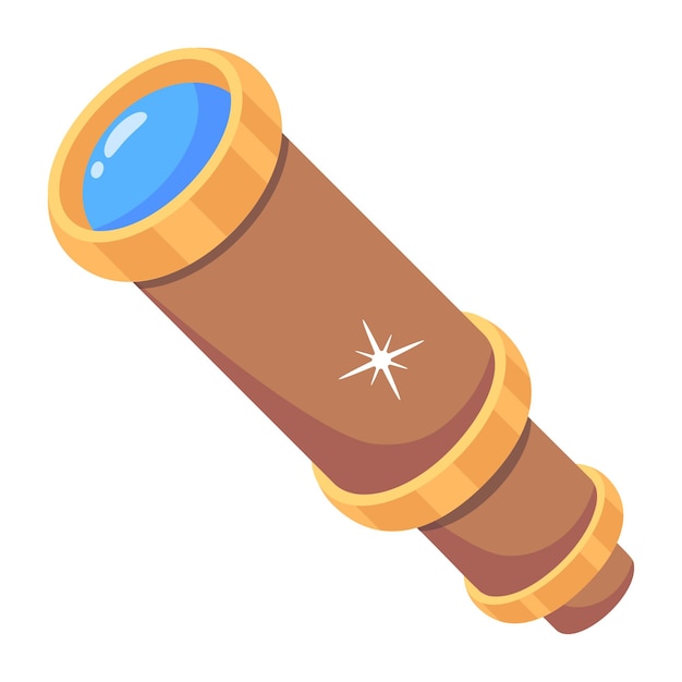 Get an icon of spyglass, 2d design