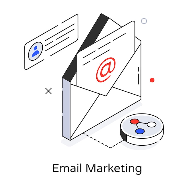 Get an isometric email marketing icon