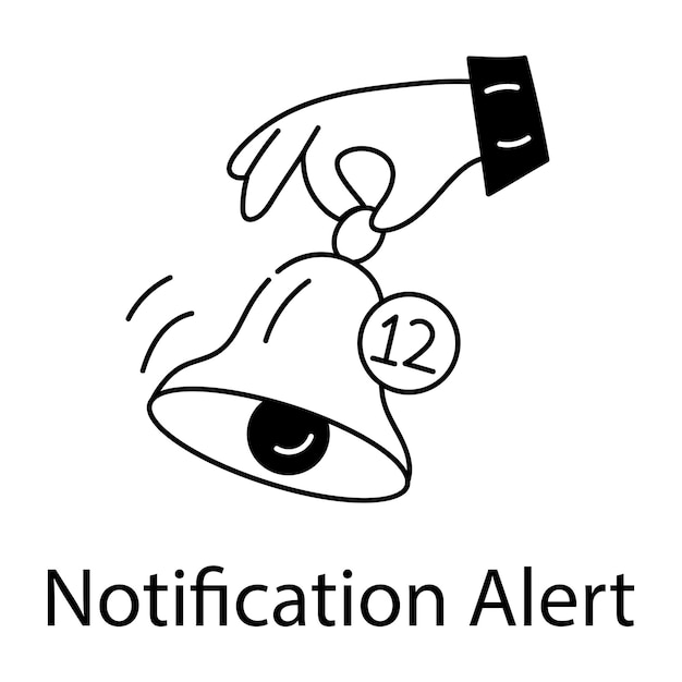 Get linear style icon of notification alert