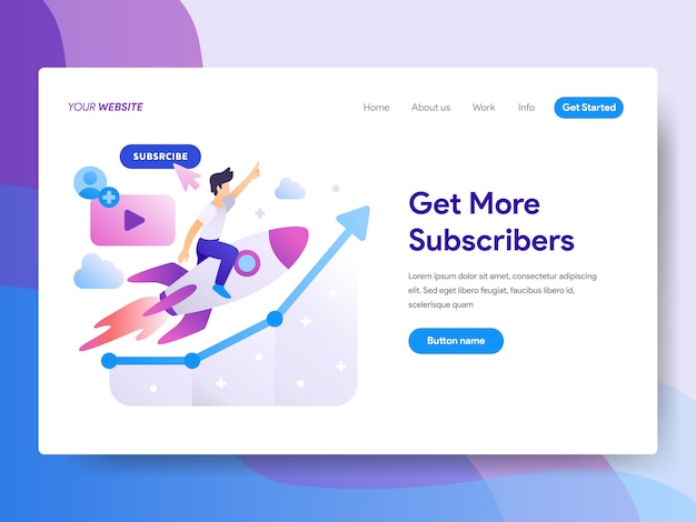 Get More Subscribers Illustration on Homepage