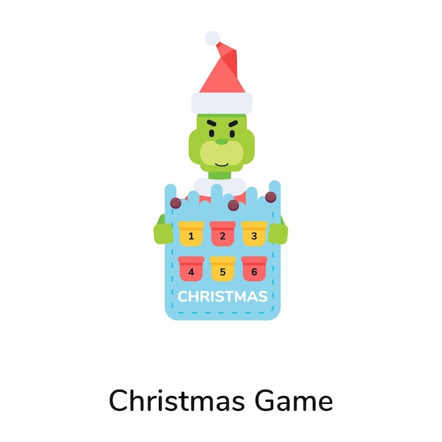 Get this flat icon of christmas game