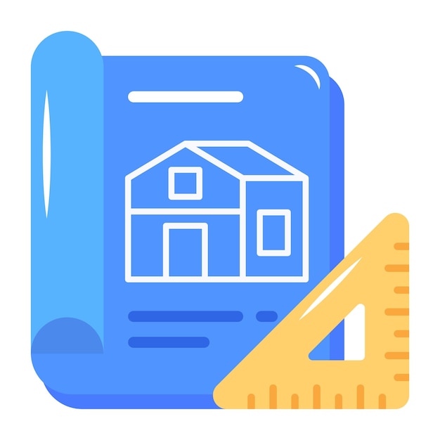 Get this flat icon of home plan