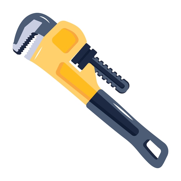 Get this flat icon of pipe wrench