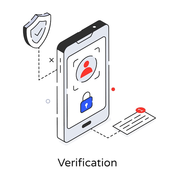 Vector get this isometric icon of verification