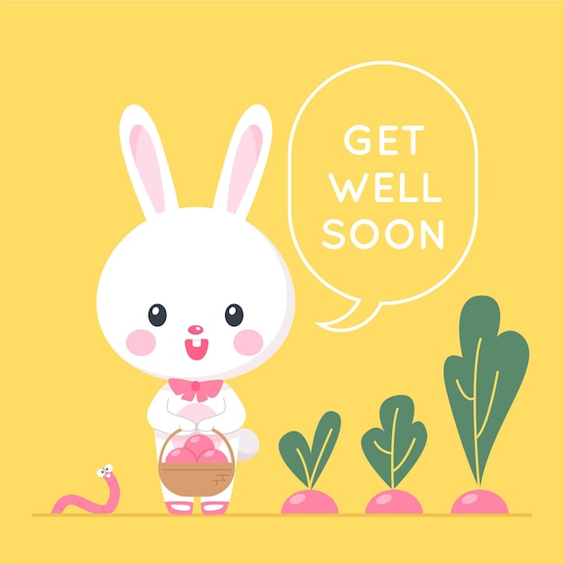 Get well soon with a cute character