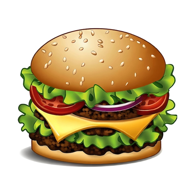 Get your appetite going with this delicious burger vector illustration Perfect for food blogs menu