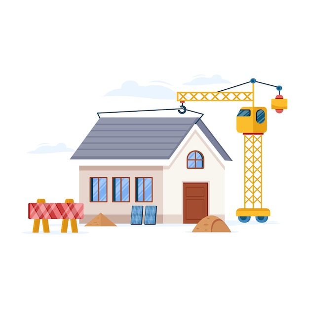 Vector get your hands on under construction flat illustration