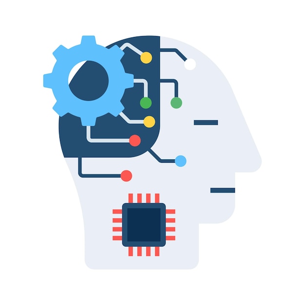 Vector get your hands on this beautiful icon of machine learning in flat stylee