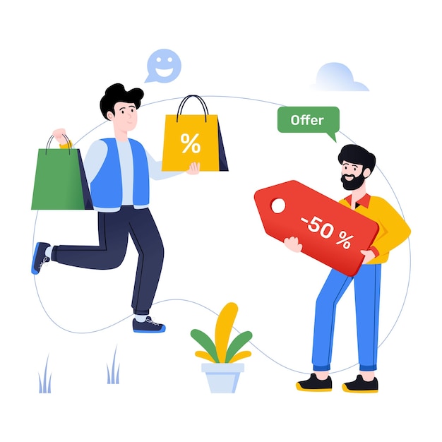 Get your hands on this flat illustration of shopping sale