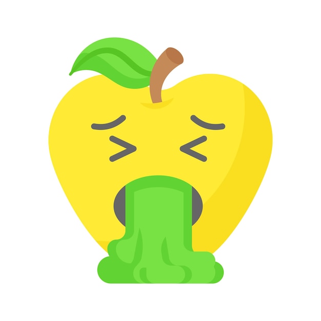 Vector get your hands on this trendy vomiting emoji icon design