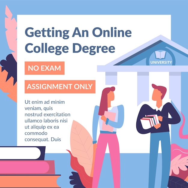 Getting online college degree education studies