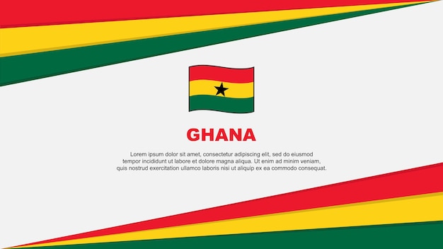 Ghana Flag Abstract Background Design Template Ghana Independence Day Banner Cartoon Vector Illustration Ghana Flag