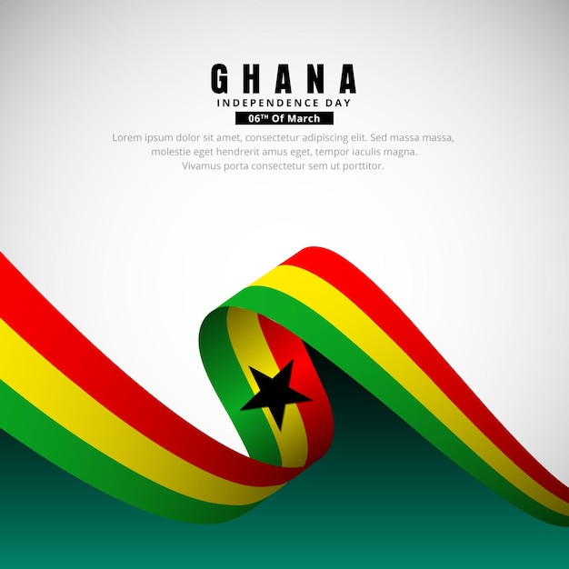 Vector ghana independence day design banner 06th march ghana independence day