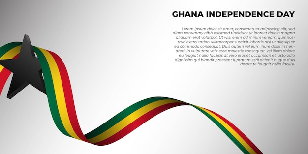 Ghana Independence day design with Ghana flag banner for Ghana Independence day design