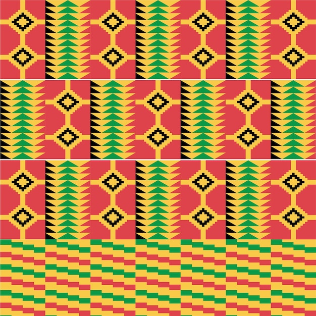 Vector ghana kente pattern fabric print