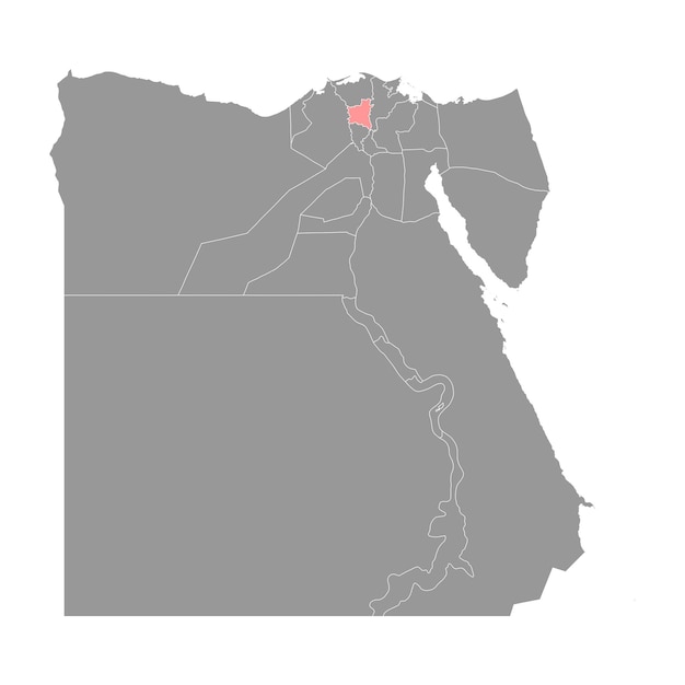 Gharbia Governorate map administrative division of Egypt Vector illustration