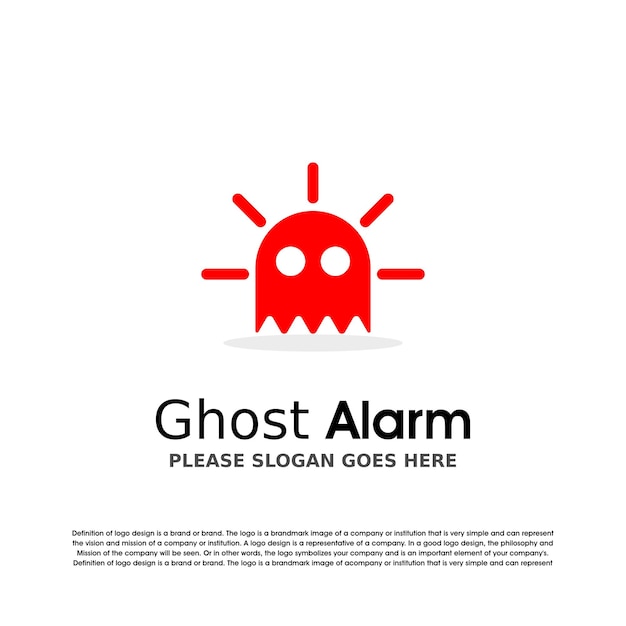 Ghost alarm logo design with simple style