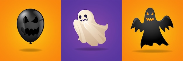 Ghost and balloon for Halloween theme