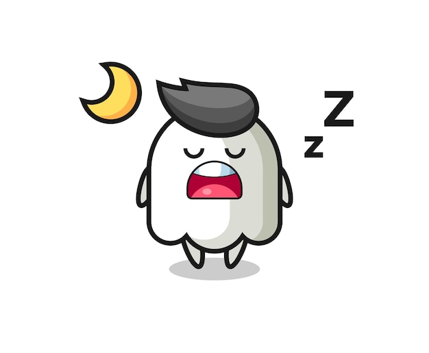 Ghost character illustration sleeping at night , cute style design for t shirt, sticker, logo element