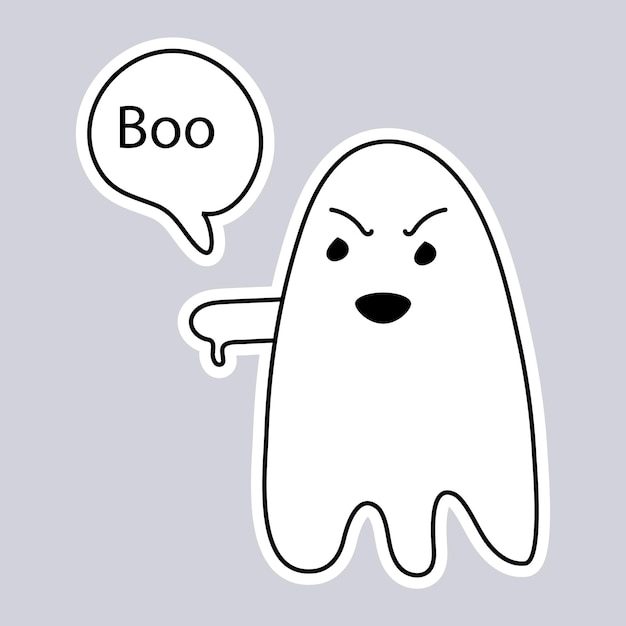 Vector ghost of disapproval a cartoon image of a ghost saying boo